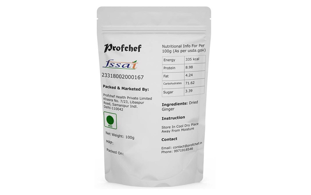 Profchef Dried Ginger Powder    Pack  100 grams
